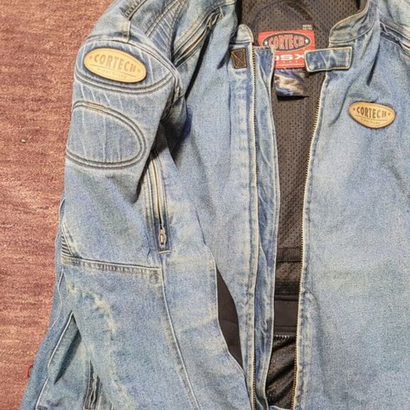 Cortech Motorcycle Jacket Mens Medium Denim Jean Armored DSX 4XL - Picture 5 of 7